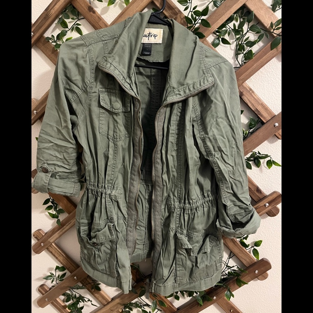 Small green jacket, goes with a lot & fits perfectly